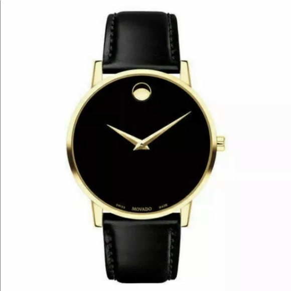 Movado Other - New Movado Men’s Museum Classic Black Dial Leather Strap Watch 0607314